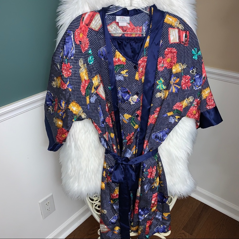 Vintage L.A. Intimates 3 piece pajama short set Sz Med